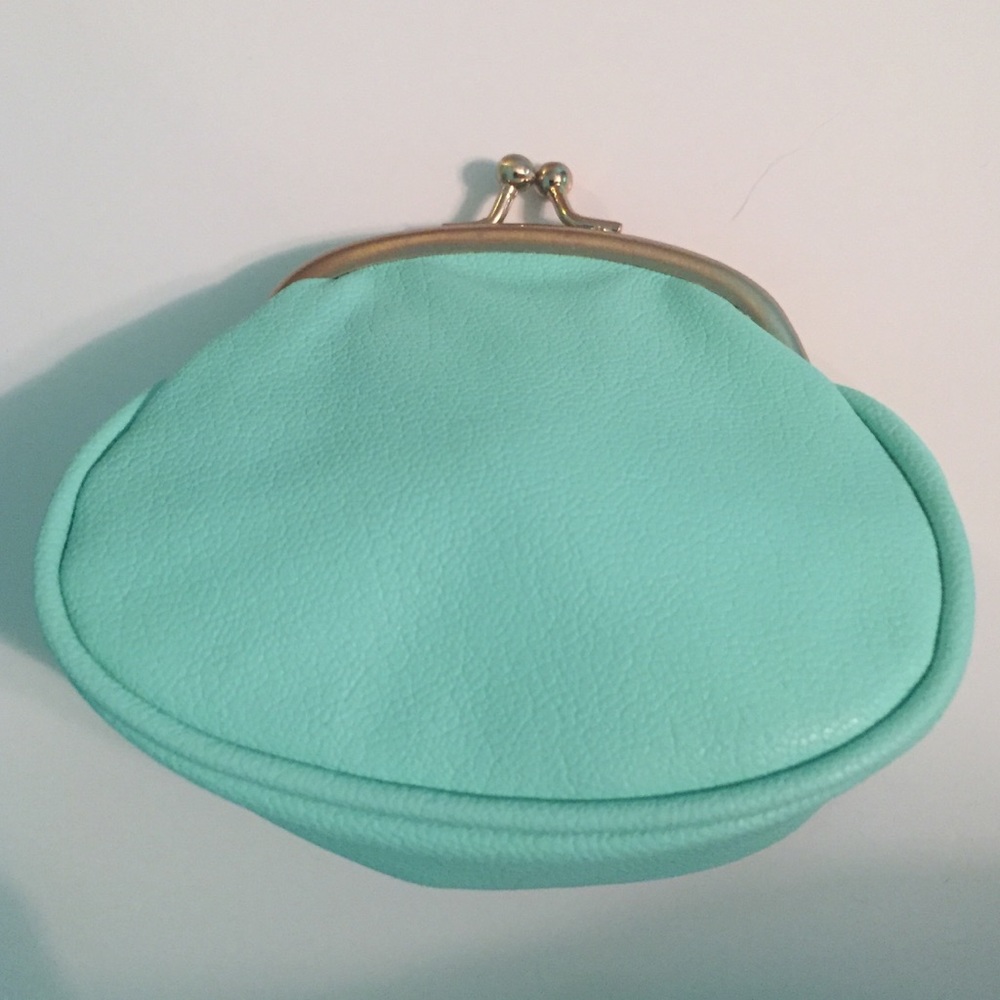 Light teal change purse